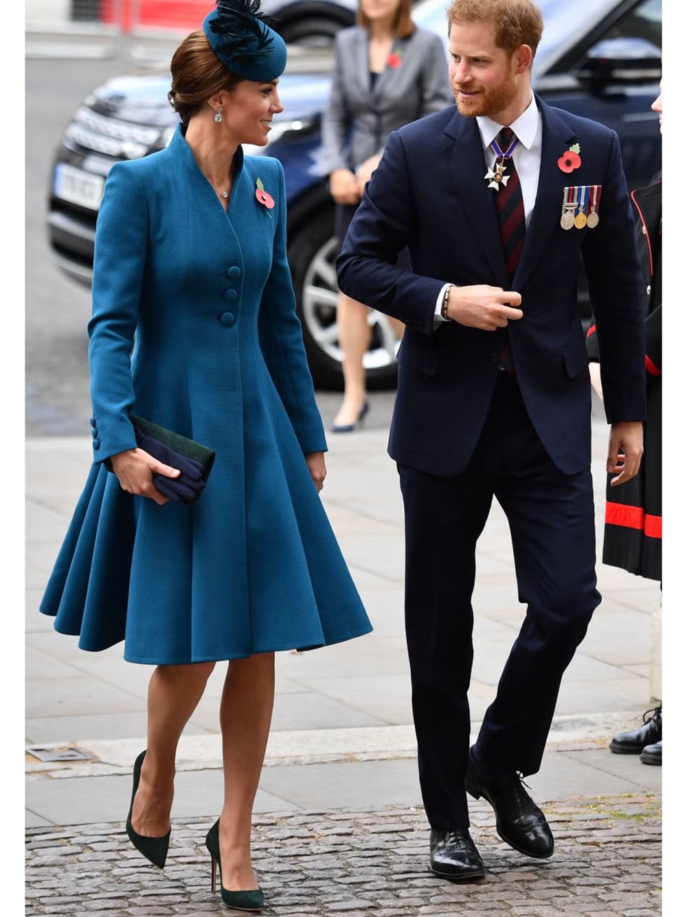 Teal Fit-and-Flare Coat. Similar to Kate Middleton